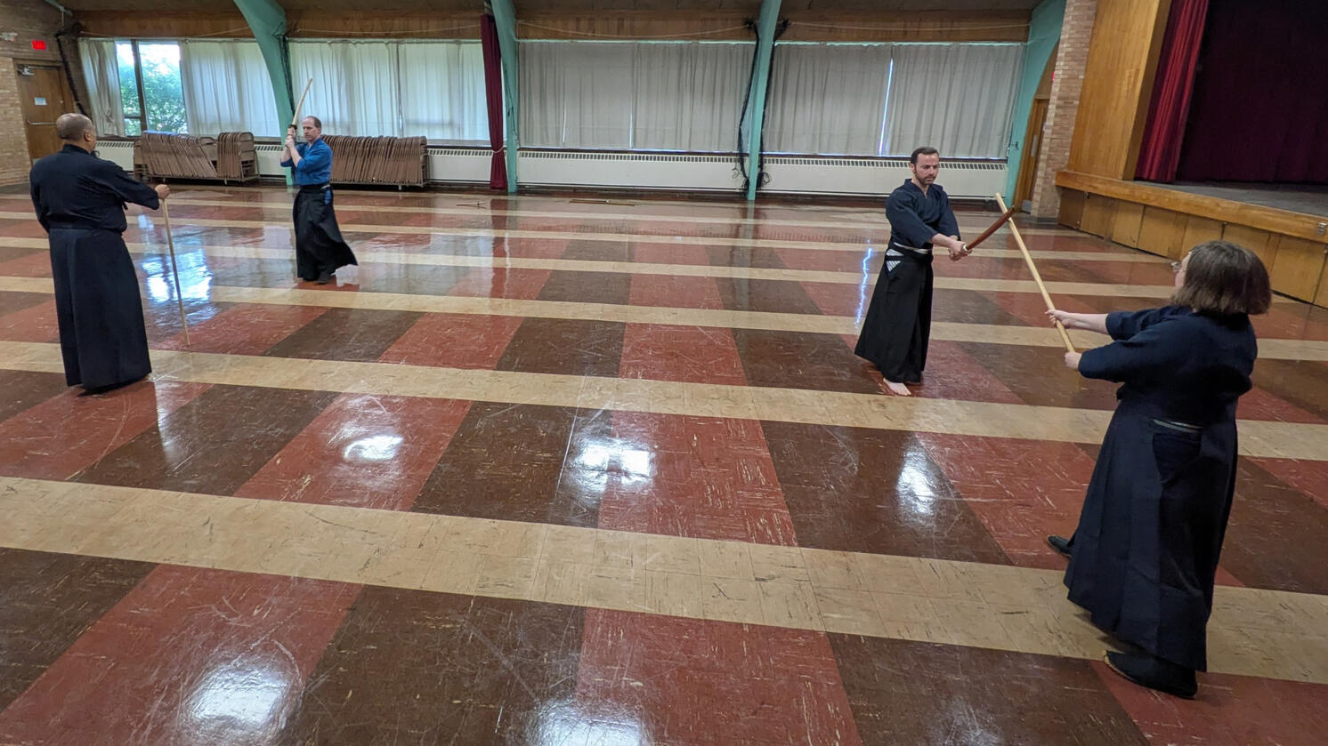Practice in the hall